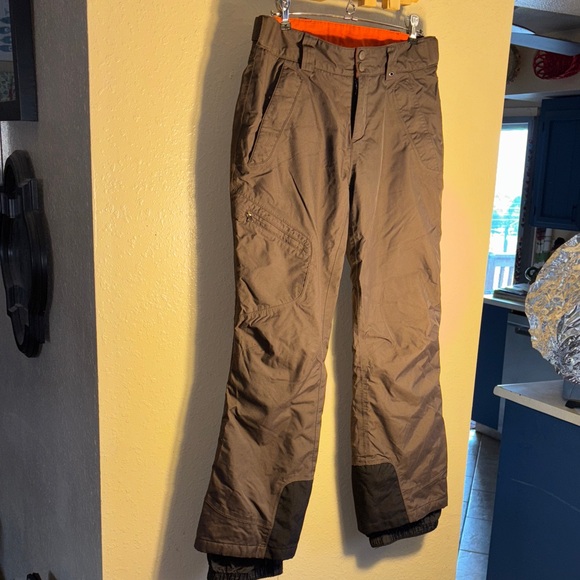Marmot Pants - EUC MARMOT Dark Brown with Black bottoms Orange Fleece Lined Snow Ski